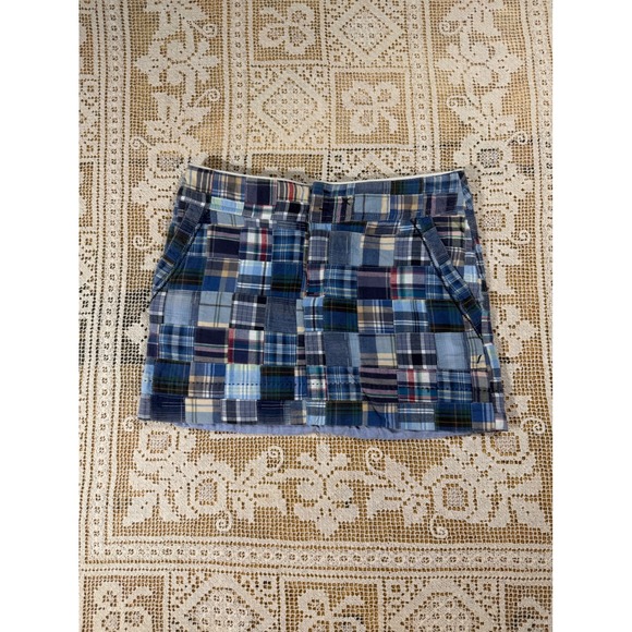 American Eagle Outfitters Dresses & Skirts - American Eagle Vintage Blue Y2K
Patchwork Plaid Mini Low Rise Skirt Size 2